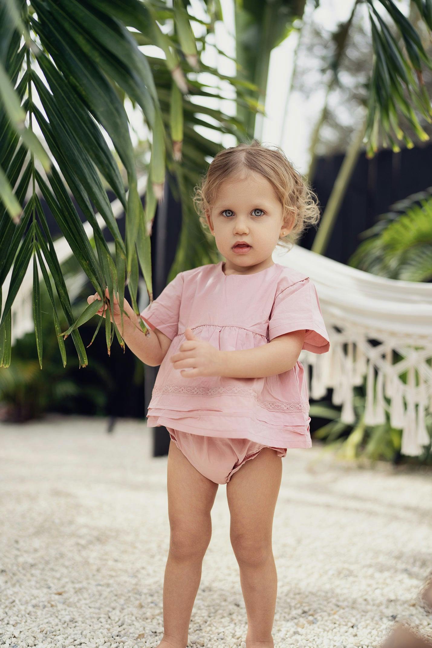 Girls Pleats-N-Tiers Top & Short Set