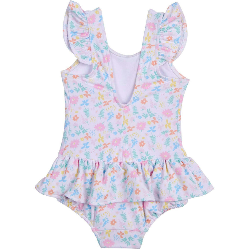 Floral Print Swimsuit With Flowers