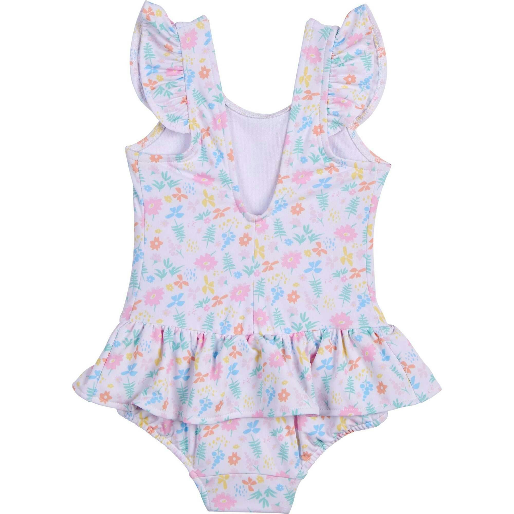 Floral Print Swimsuit With Flowers