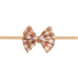 Gingham Printed Tulle Bow Baby Headband