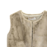 Beige Plush Fur Vest