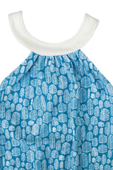 Scarlett One Piece Swimsuit Banana Leaves Print Sky Blue