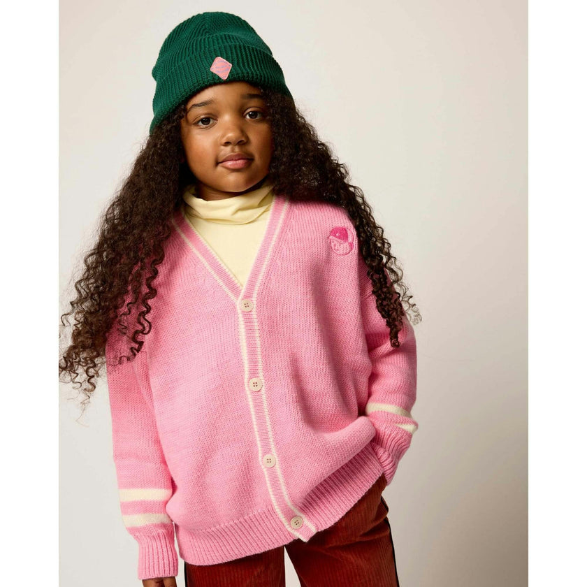 Wool Classroom Cardigan in Bubblegum Pink