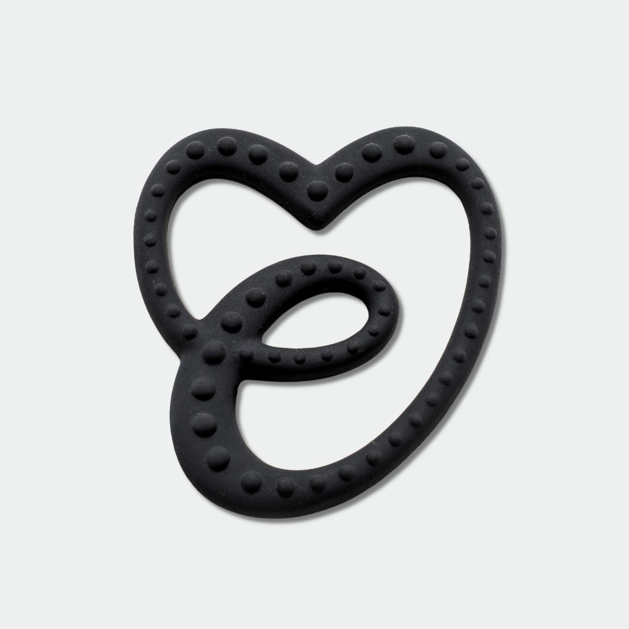 SENSORY RUBBER TEETHER - BLACK