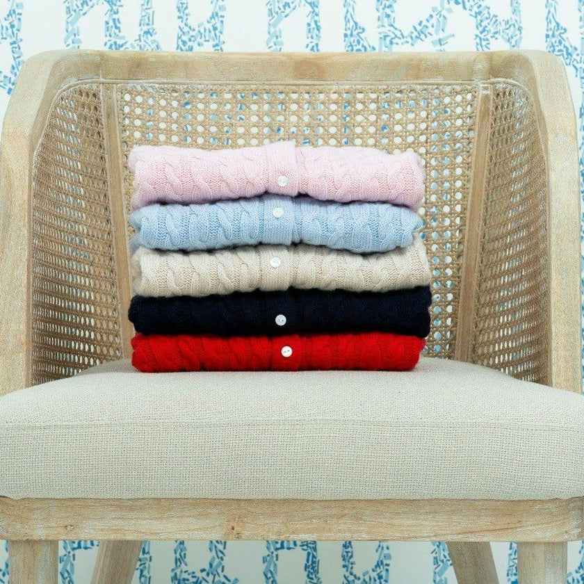 Classic Cashmere Blend Cardigan - Oatmeal