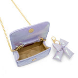 Shiny Quilted Fluffy Bow Handbag