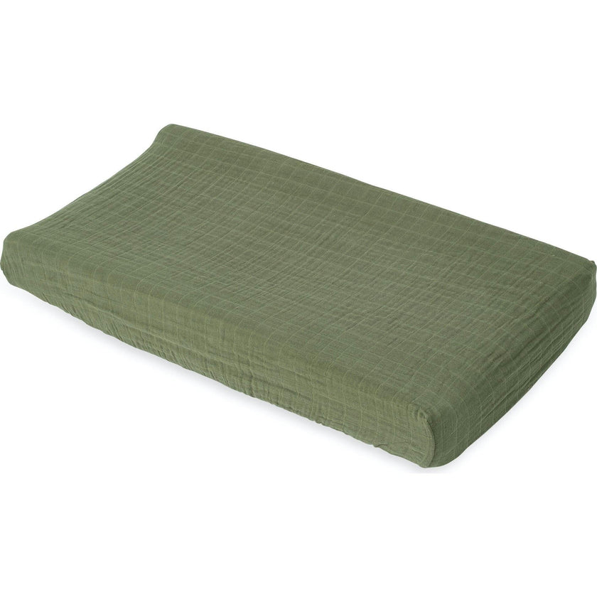 Cotton Muslin Changing Pad Cover - Fern