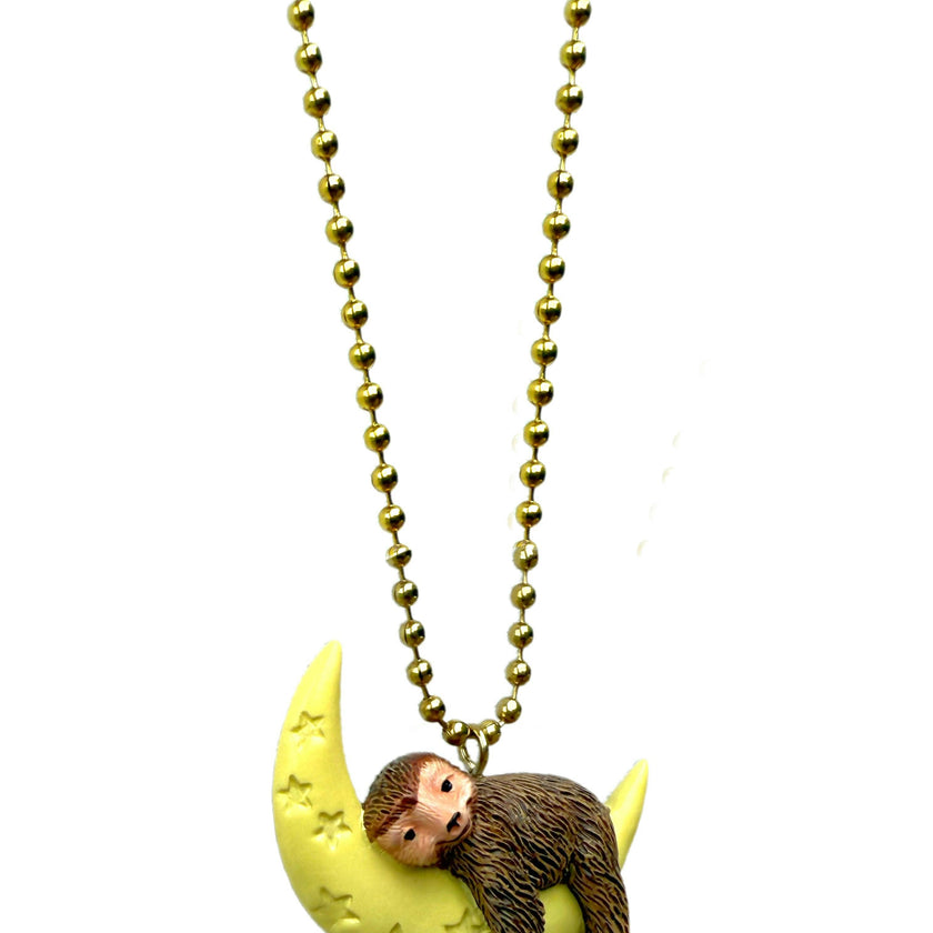 GLOW-IN-THE-DARK SLEEPY SLOTH NECKLACE