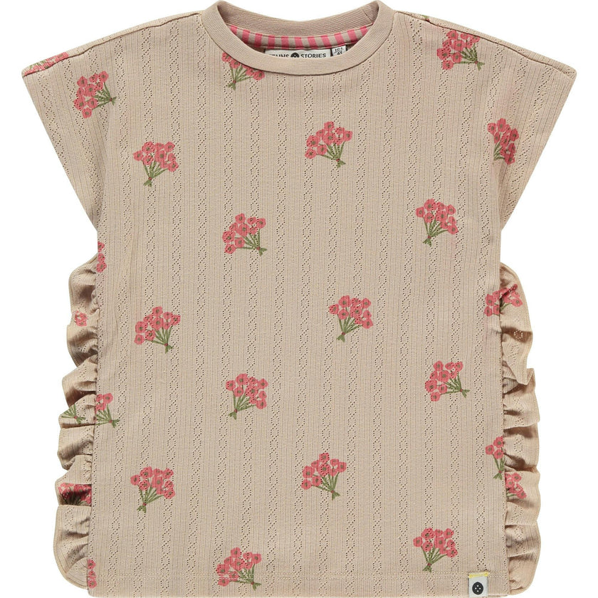 Floral Print Pointelle Top