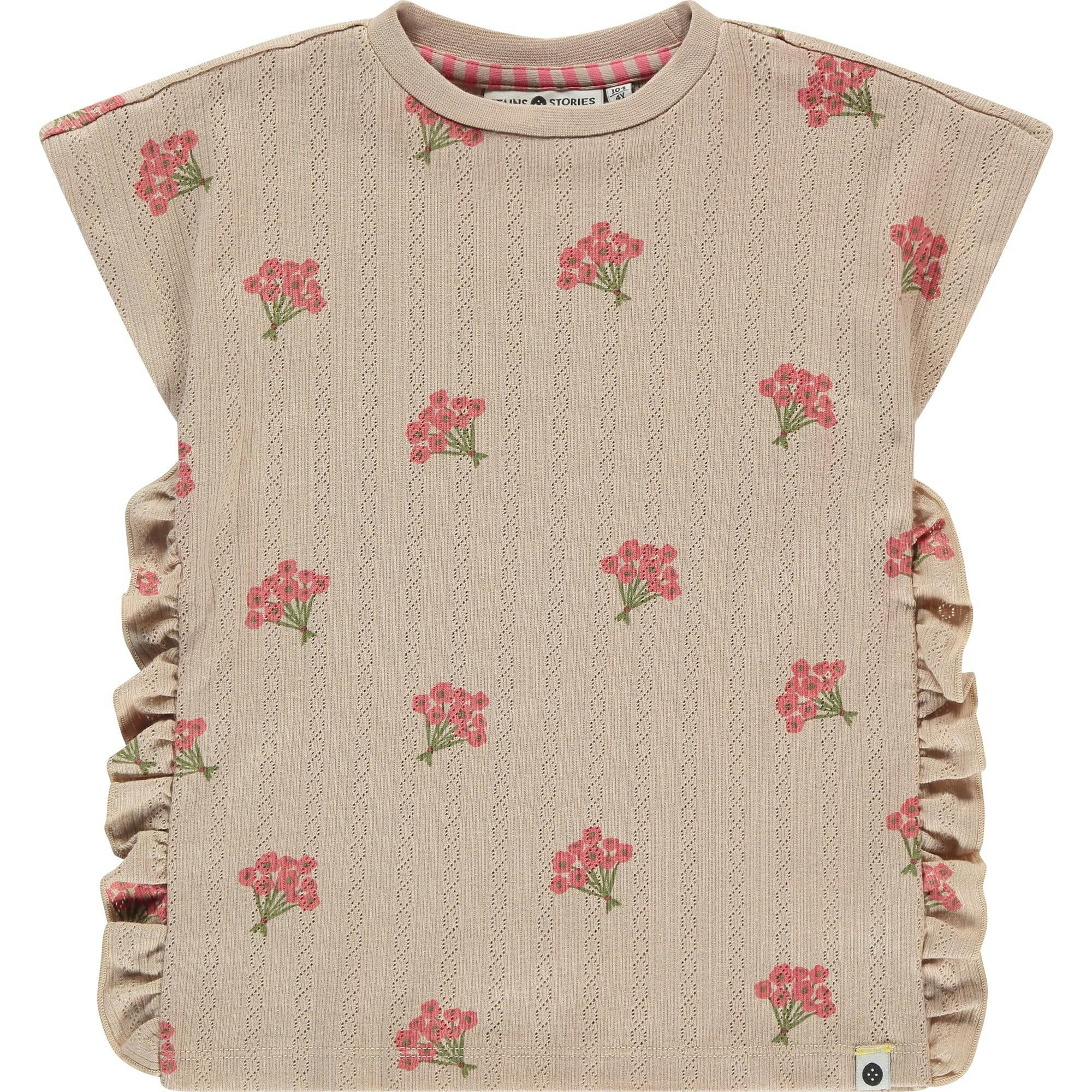 Floral Print Pointelle Top