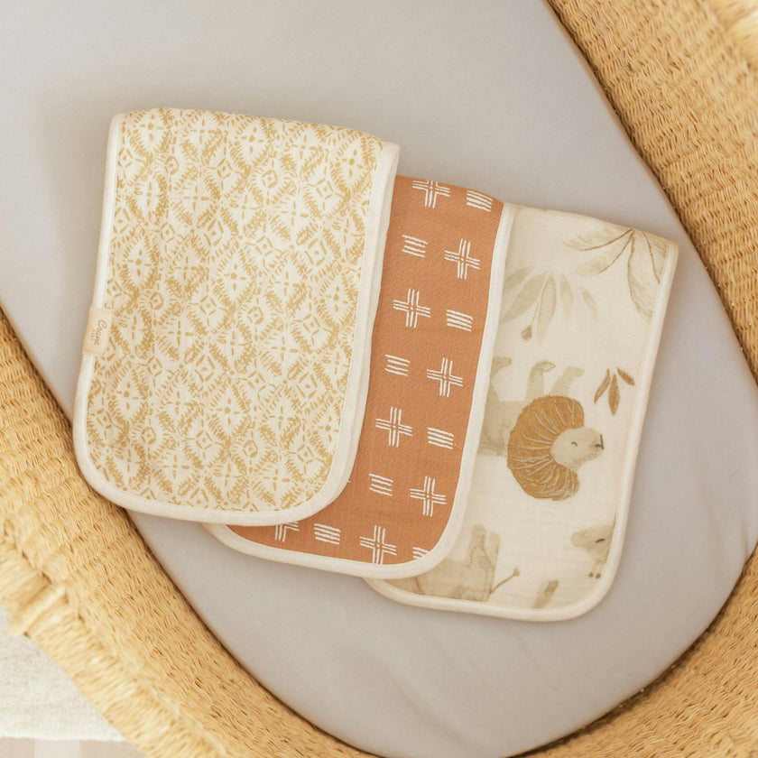 Kendi Safari Animal Cotton Burp Cloth (Set of 3)