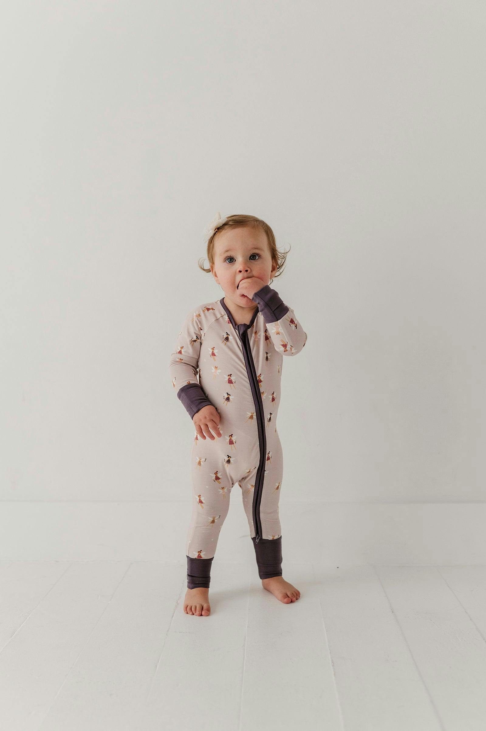 Long Sleeve Zip Romper in Fairies