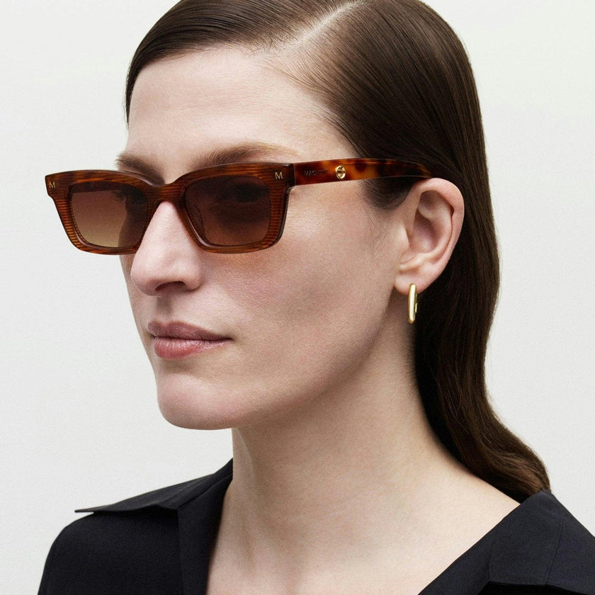Ruby Sunglasses in Dark Tortoise Stripe