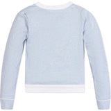Organic French Terry Contrast Trim Cardigan, Blue