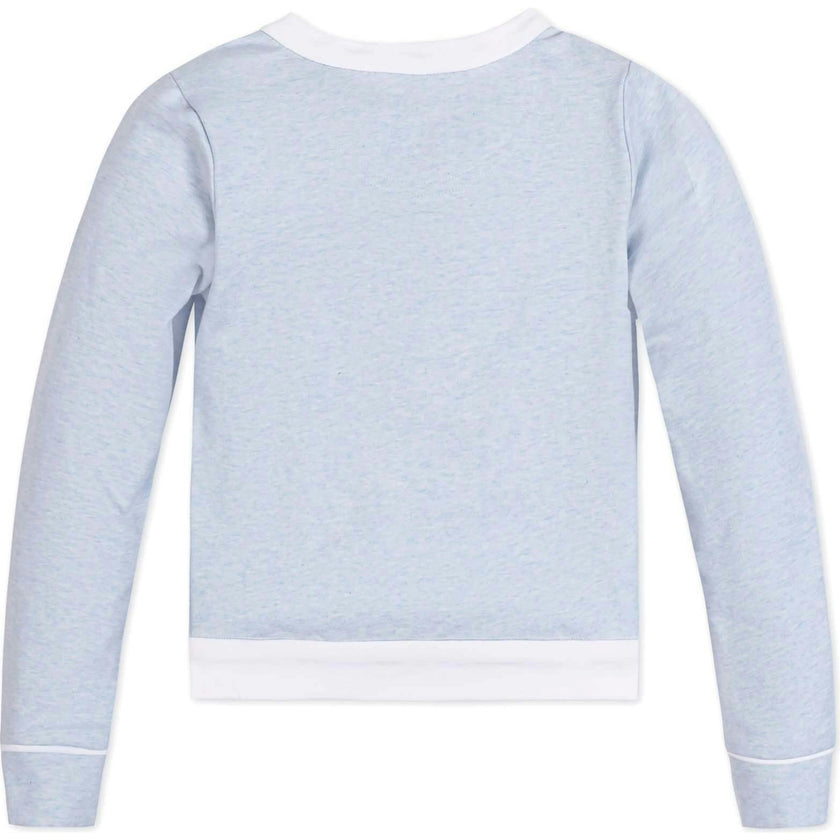 Organic French Terry Contrast Trim Cardigan, Blue