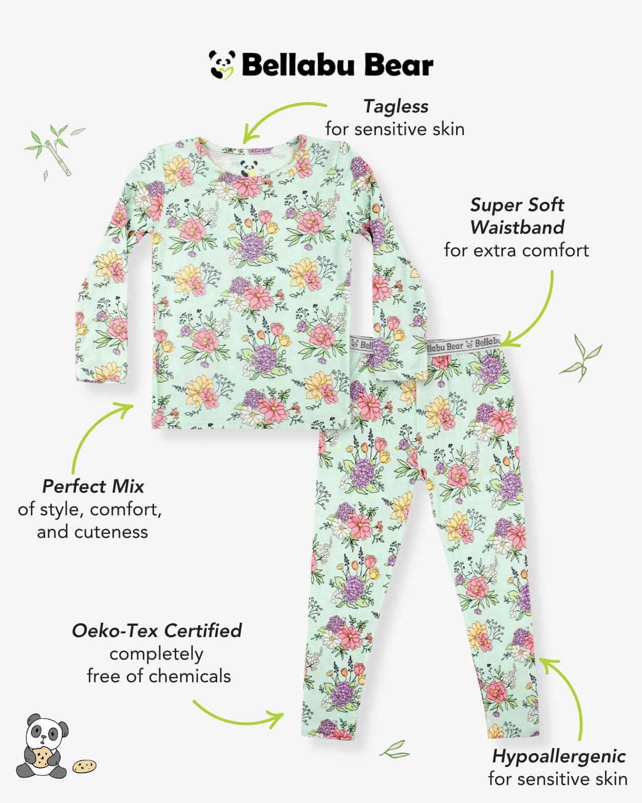 Petals & Posies Bamboo Kids Pajamas