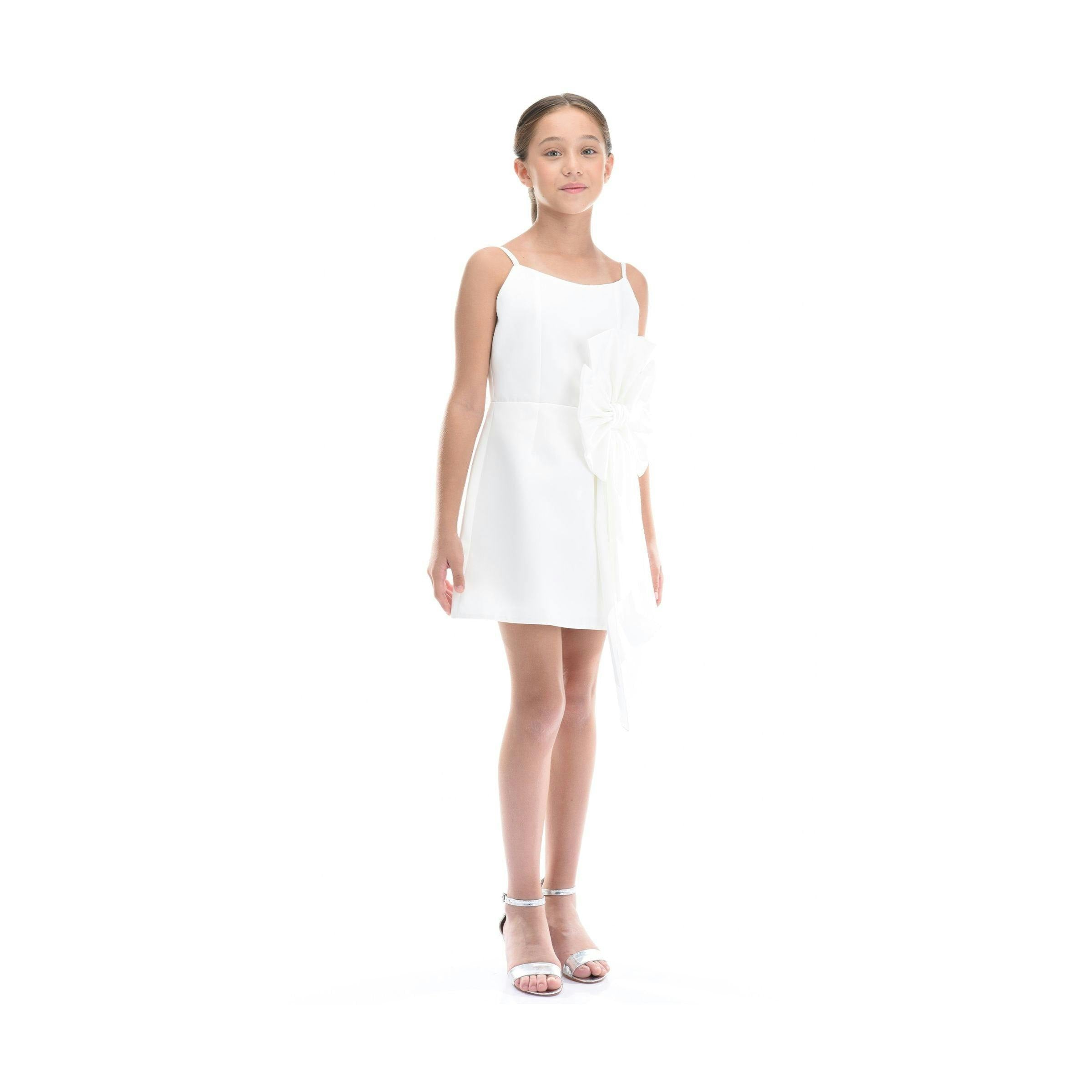 White Bow Livonia Dress