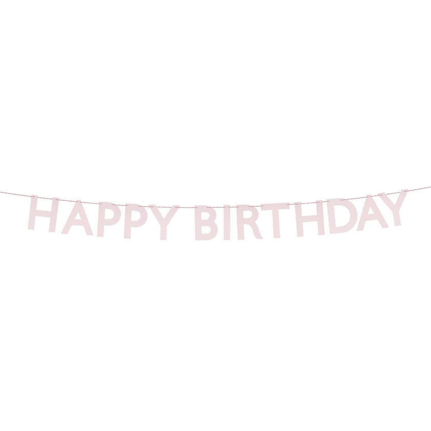 Pink Happy Birthday Garland