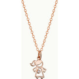 Children's Mini Crystal Girl Necklace, 18k Rose Gold Plated