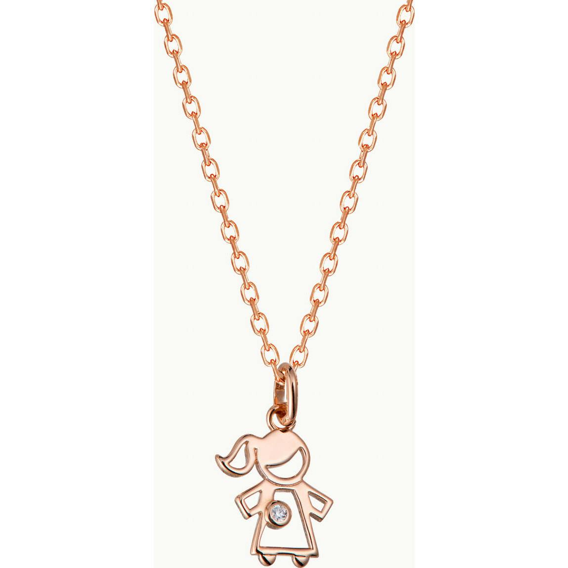 Children's Mini Crystal Girl Necklace, 18k Rose Gold Plated