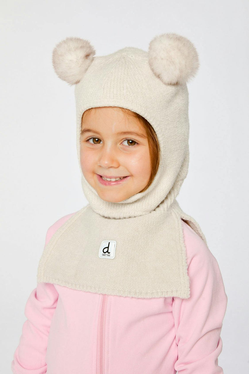 Knit Bear Balaclava Off-White