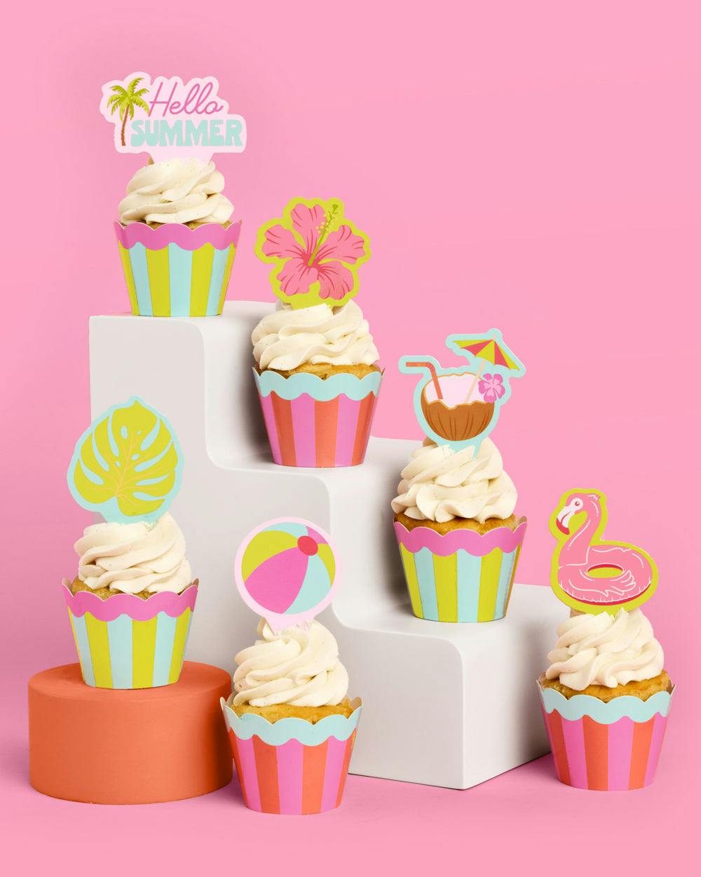 Pool Party Toppers - 24 wrappers + toppers