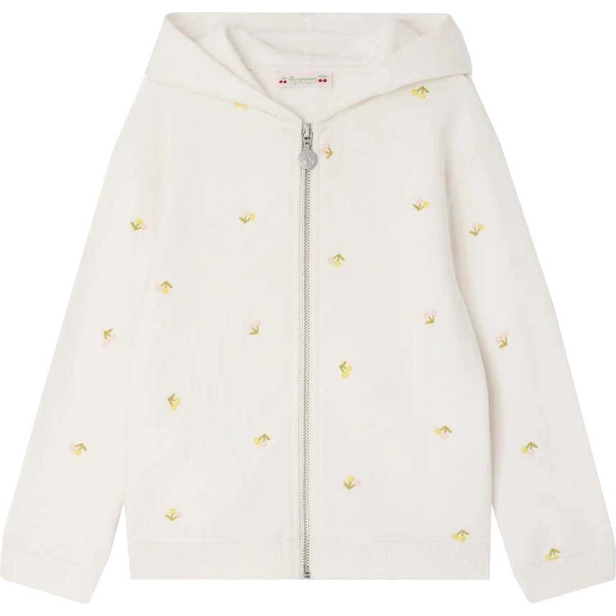 BONPOINT Talent Cherries Zip Hoodie - Ecru