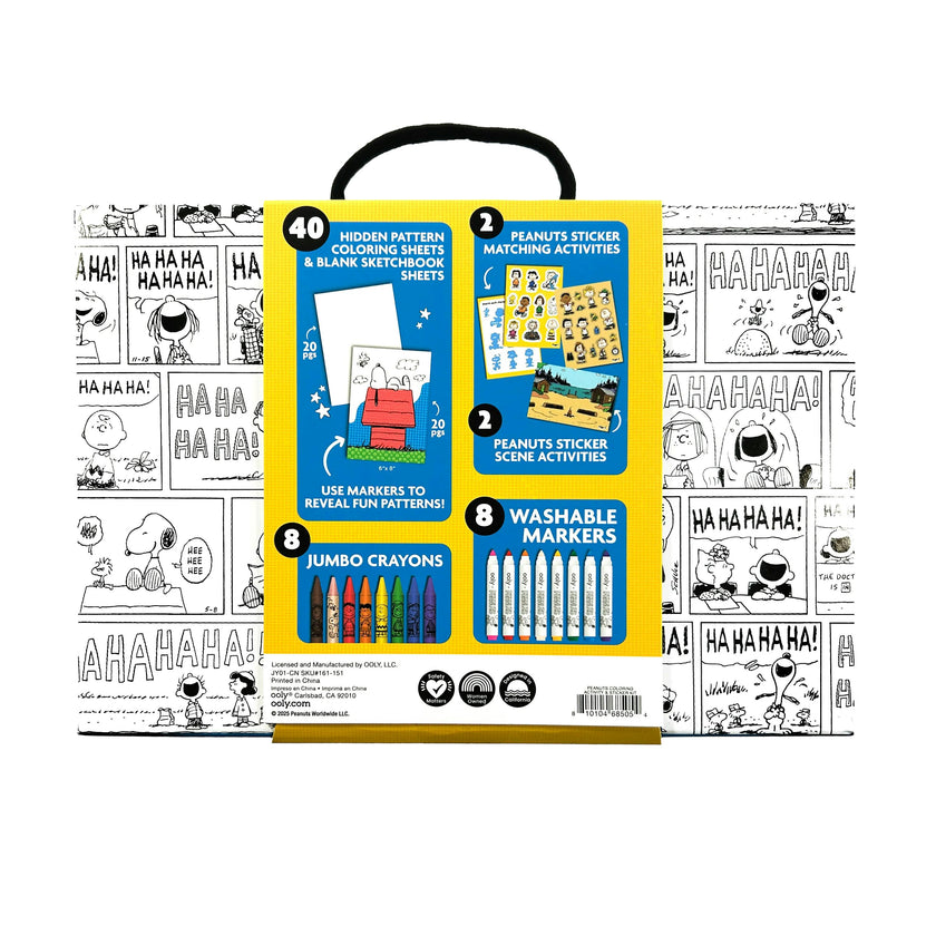 OOLY x Peanuts Coloring Activity & Sticker Kit - 8 Markers 8 Crayons