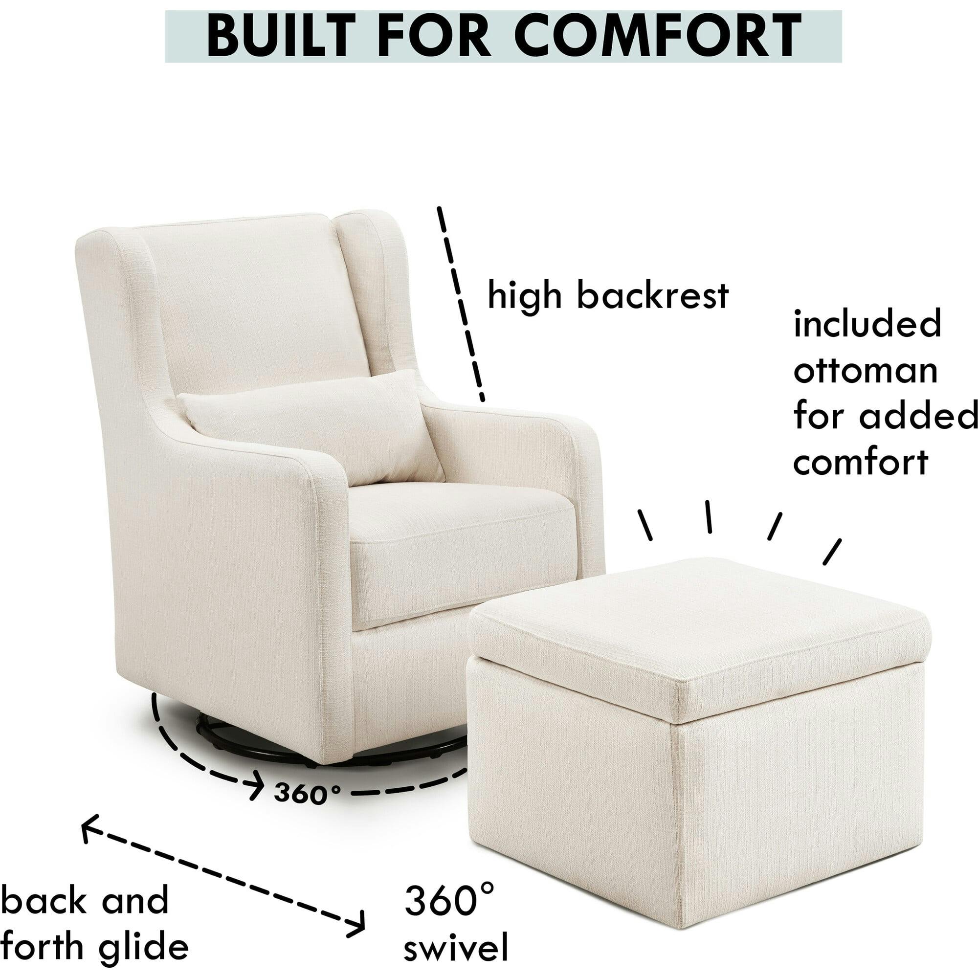 Adrian Swivel Glider with Storage Ottoman
