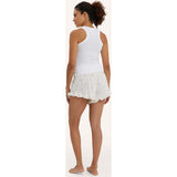 Women's Fleur Smocked Waist Ruffle Trim Maternity Short, Dots