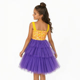 Citrus Bloom Purple Sequin Tulle Birthday Dress for Girls