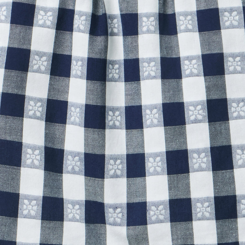 Gingham Ruffle Top, Navy Blue