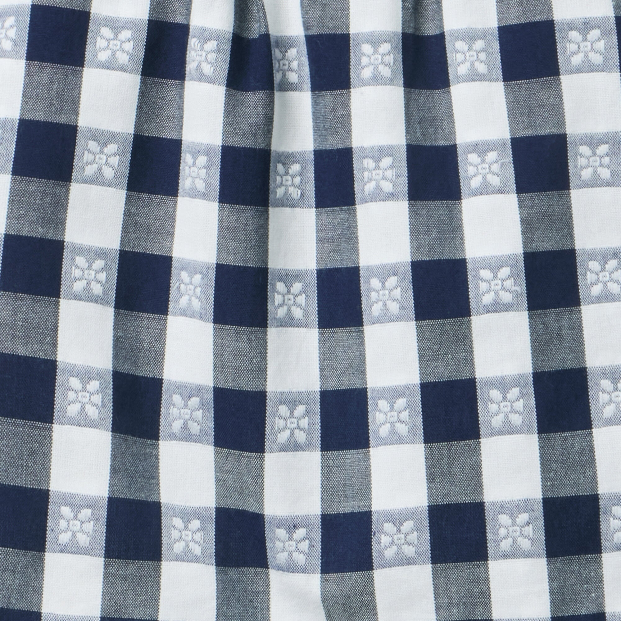 Gingham Ruffle Top, Navy Blue