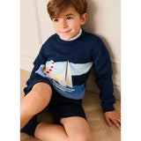 Seaside Postcard Knitted Jumper in Navy (18mths-6yrs)