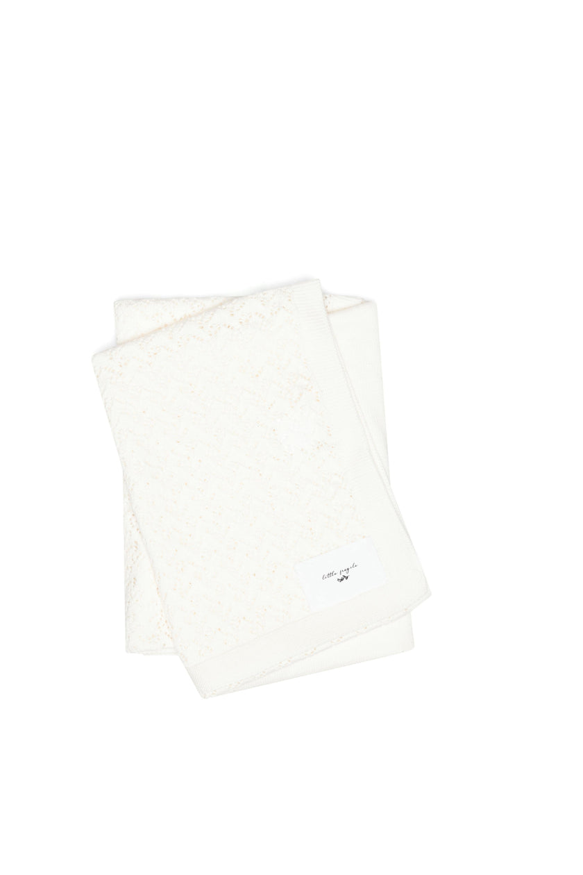 Lace Knit Soft Acrylic-Cotton Blend Blanket