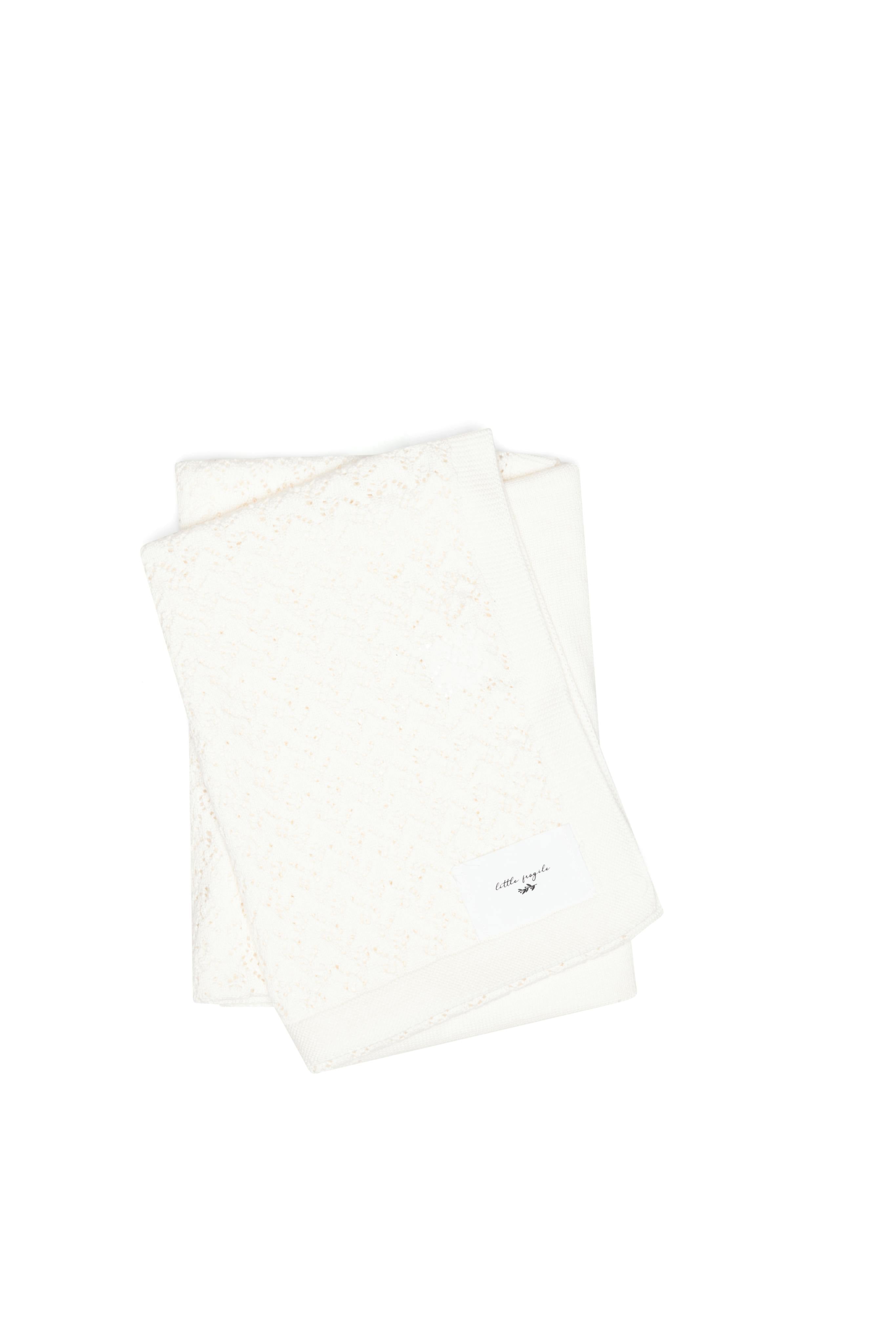 Lace Knit Blanket White
