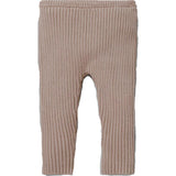Fine Ribbed Knit Slim Fit Pants, Beige