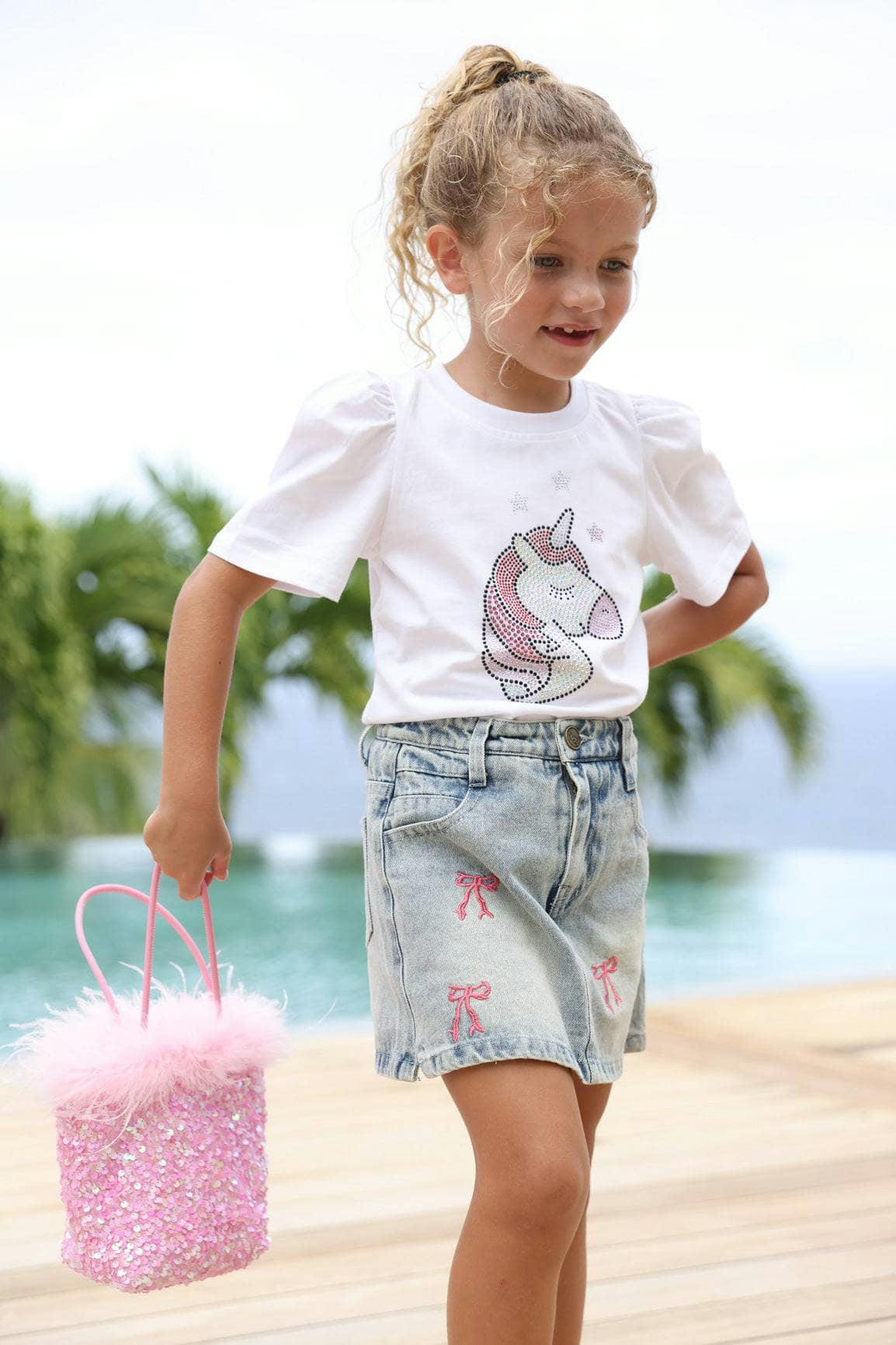 Cutie Bows Denim Skirt