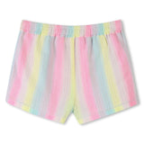 Multicolored Stripe Heart Shorts Set