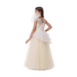 Cream Mirabelle One-Shoulder Embellished Gown