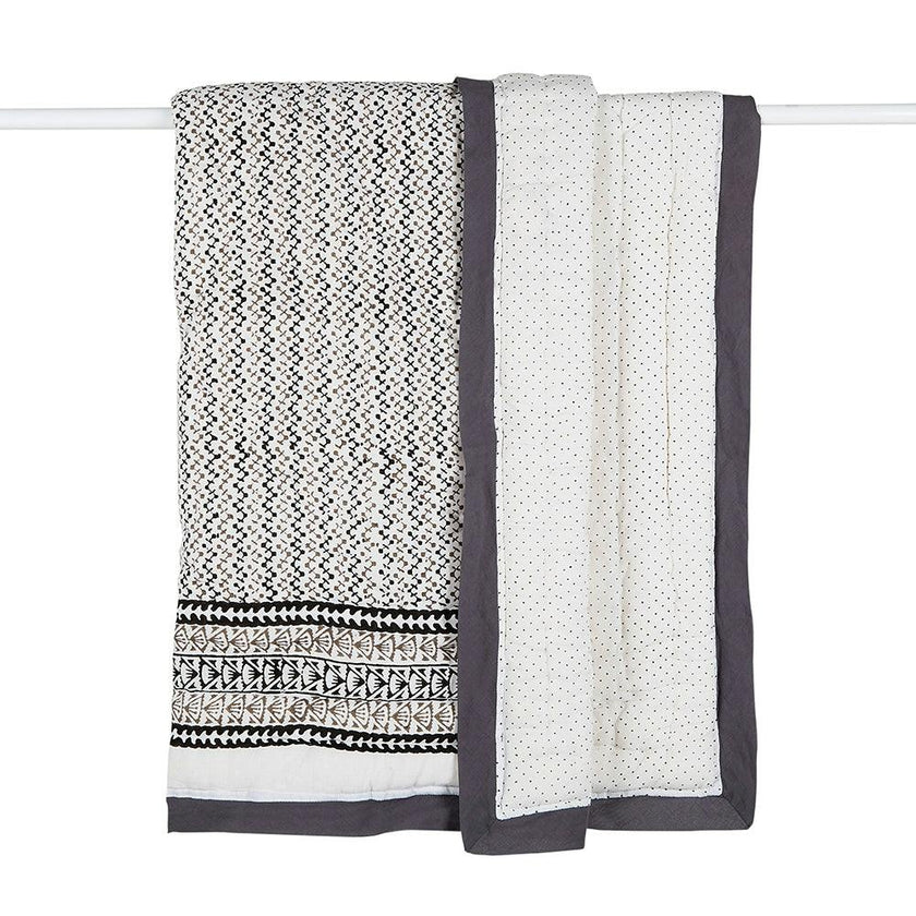 Block-Printed Cotton Crib Quilt