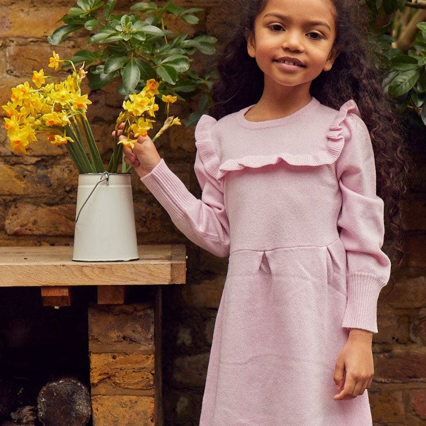 Ruffled Bib Dress| cashmere/ merino