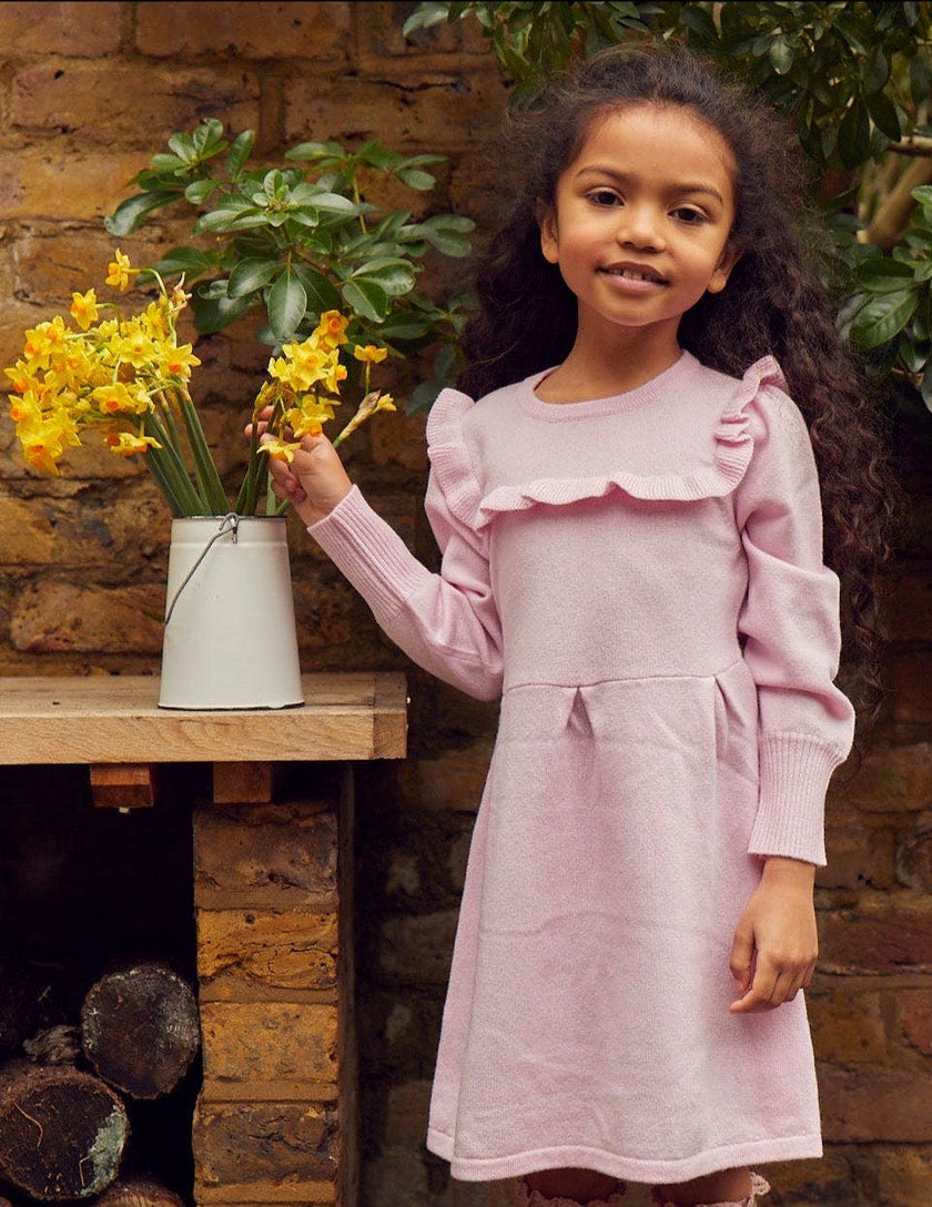 Ruffled Bib Dress| cashmere/ merino