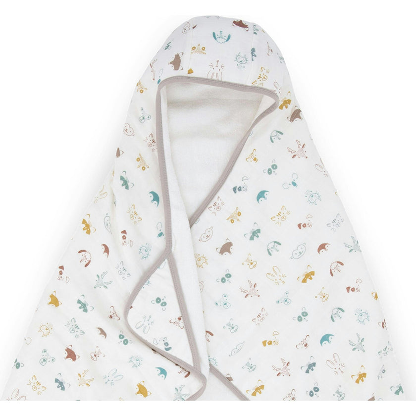 Toddler Hooded Towel - Animal Crowd