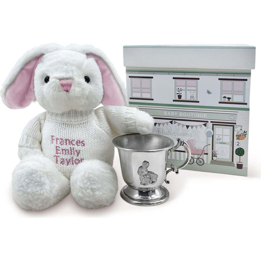 Little Pink Bunny's Traditional Pewter Christening Cup