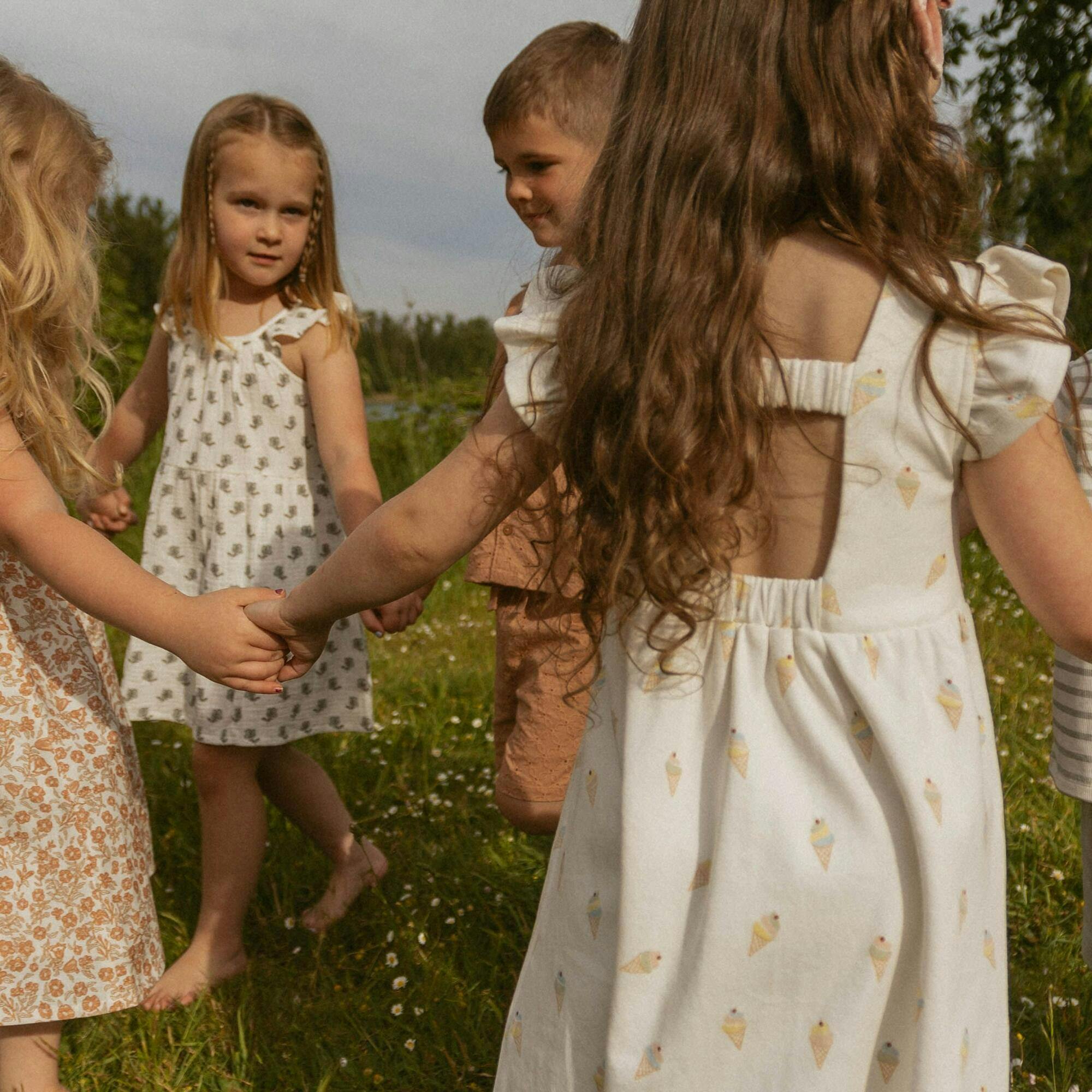 Organic Cutout Back Dress - Ice Cream