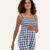 Women's Maternity Marais Smocked Bust Sleeveless Strap Jumpsuit