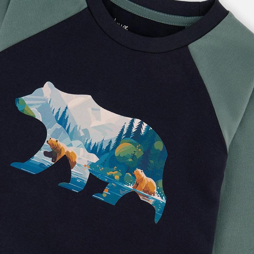 Raglan T-Shirt Dark Blue And Green