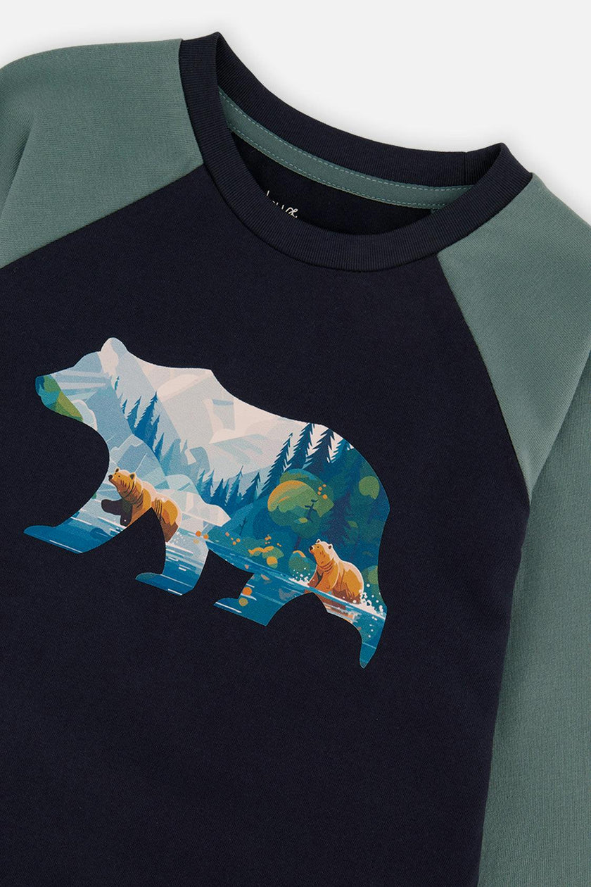 Raglan T-Shirt Dark Blue And Green