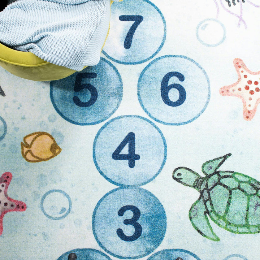 Kids Playhouse Ariel Rug, Blue